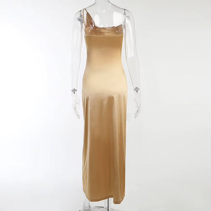 Vestido Longo Bodycon Fora do Ombro com Fenda Alta – Elegância Noturna