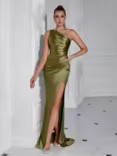 Vestido Maxi de Cetim Elegante para Noite, Baile e Casamento