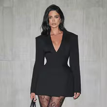 Vestido Blazer Elegante com Cintura Marcada e Lapela – Moda 2025