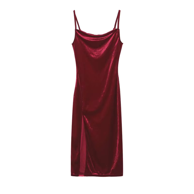 Vestido Midi Feminino em Veludo Bodycon – Elegância Noturna Outono/Inverno 2026