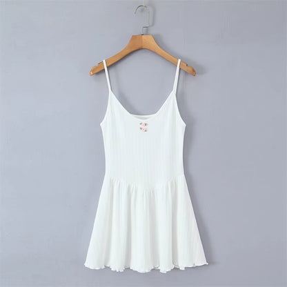 Vestido Mini Branco de Verão com Alças Finas – Estilo Vintage Retro 2026