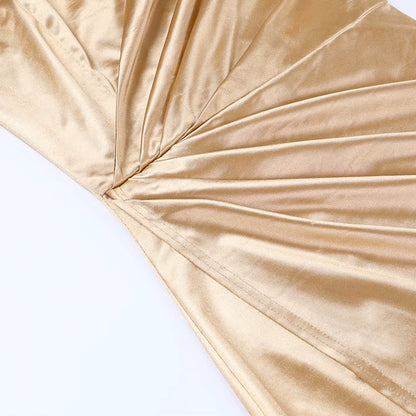 Vestido Longo Bodycon Fora do Ombro com Fenda Alta – Elegância Noturna