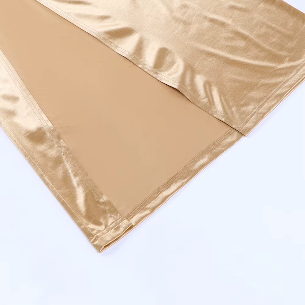 Vestido Longo Bodycon Fora do Ombro com Fenda Alta – Elegância Noturna