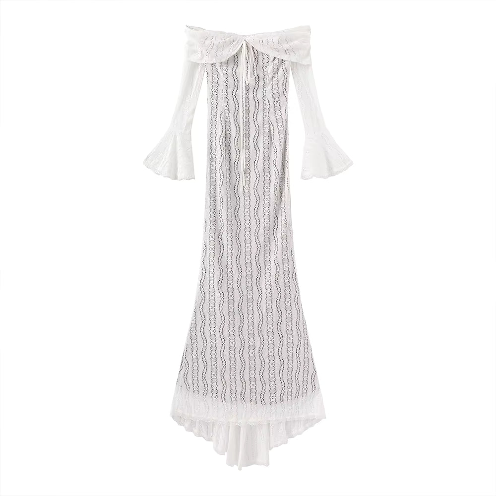 Vestido de Noite Suninheart com Manga Comprida e Renda – Luxo & Elegância 2026