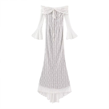 Vestido de Noite Suninheart com Manga Comprida e Renda – Luxo & Elegância 2026