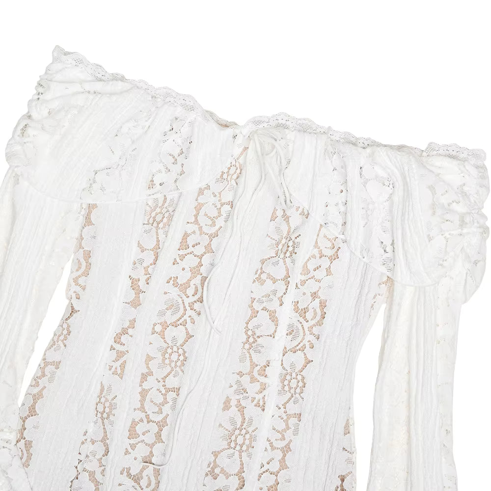 Vestido de Noite Suninheart com Manga Comprida e Renda – Luxo & Elegância 2026