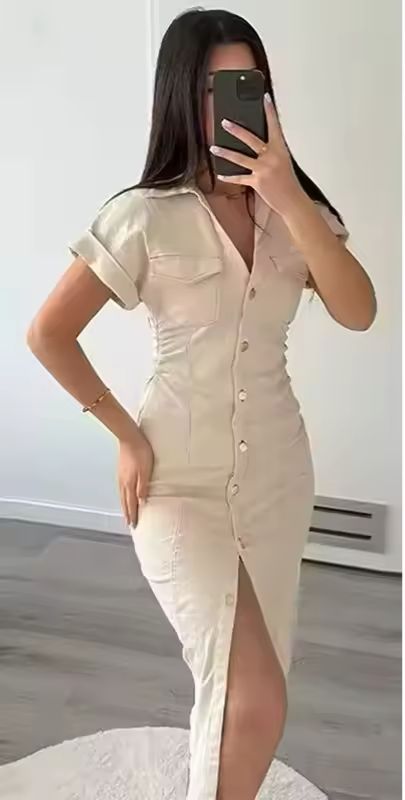 Vestido Midi em Ganga – Elegância Casual para a Primavera/Verão 2026